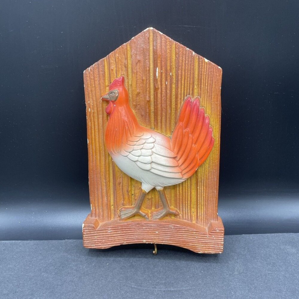 Vintage 1982 Miller Studios Chalkware Hen Hook Plaque